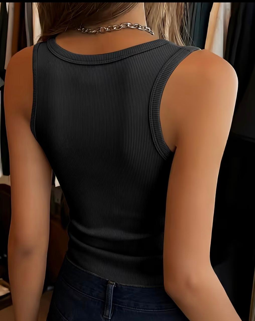 Black Ribbed Sleeveless Tank Top — Effortless Everyday Essential