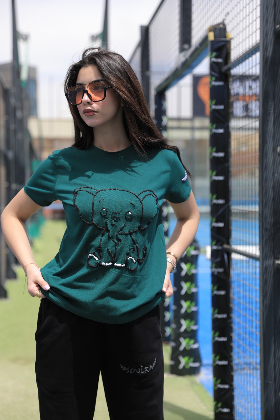 Forest Green Premium Pima Cotton T-Shirt High-Quality Hand Embroidery