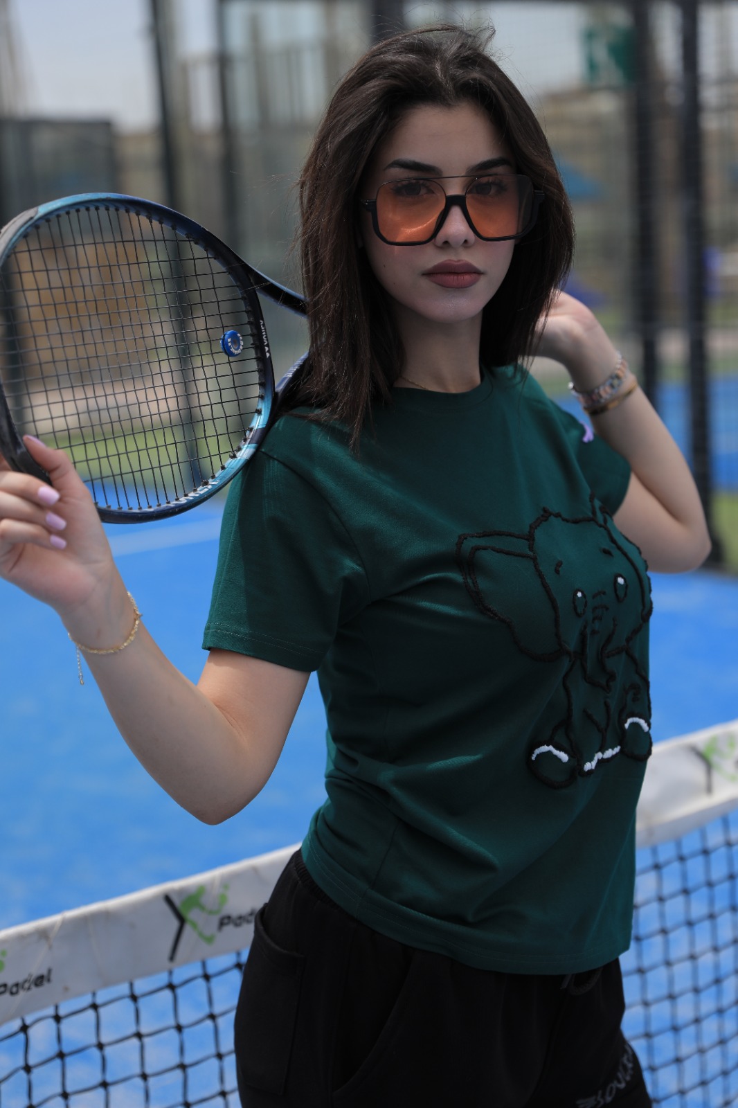Forest Green Premium Pima Cotton T-Shirt High-Quality Hand Embroidery